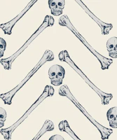Herringbone Bones blue tapete