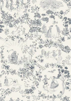Toile de Jouy Funny Bones blue tapet