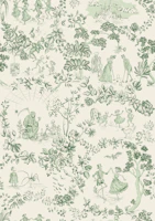 Toile de Jouy Funny Bones green tapet