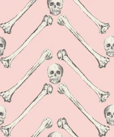Herringbone Bones pink grey tapete