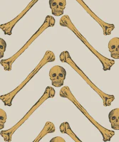 Herringbone Bones beige mustard tapete