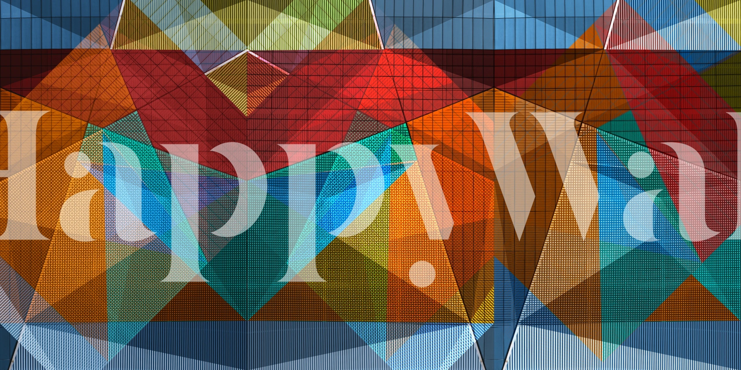 Abstract mural wallpaper in a room