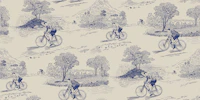Toile à Vélo ink blue behang