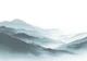 Blue gray misty mountains with birds