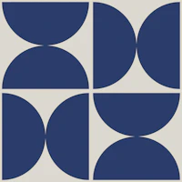 Semicircles - Deep Navy Blue and Light Beige papel pintado