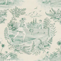 Pickleball Toile - Pine Green tapete