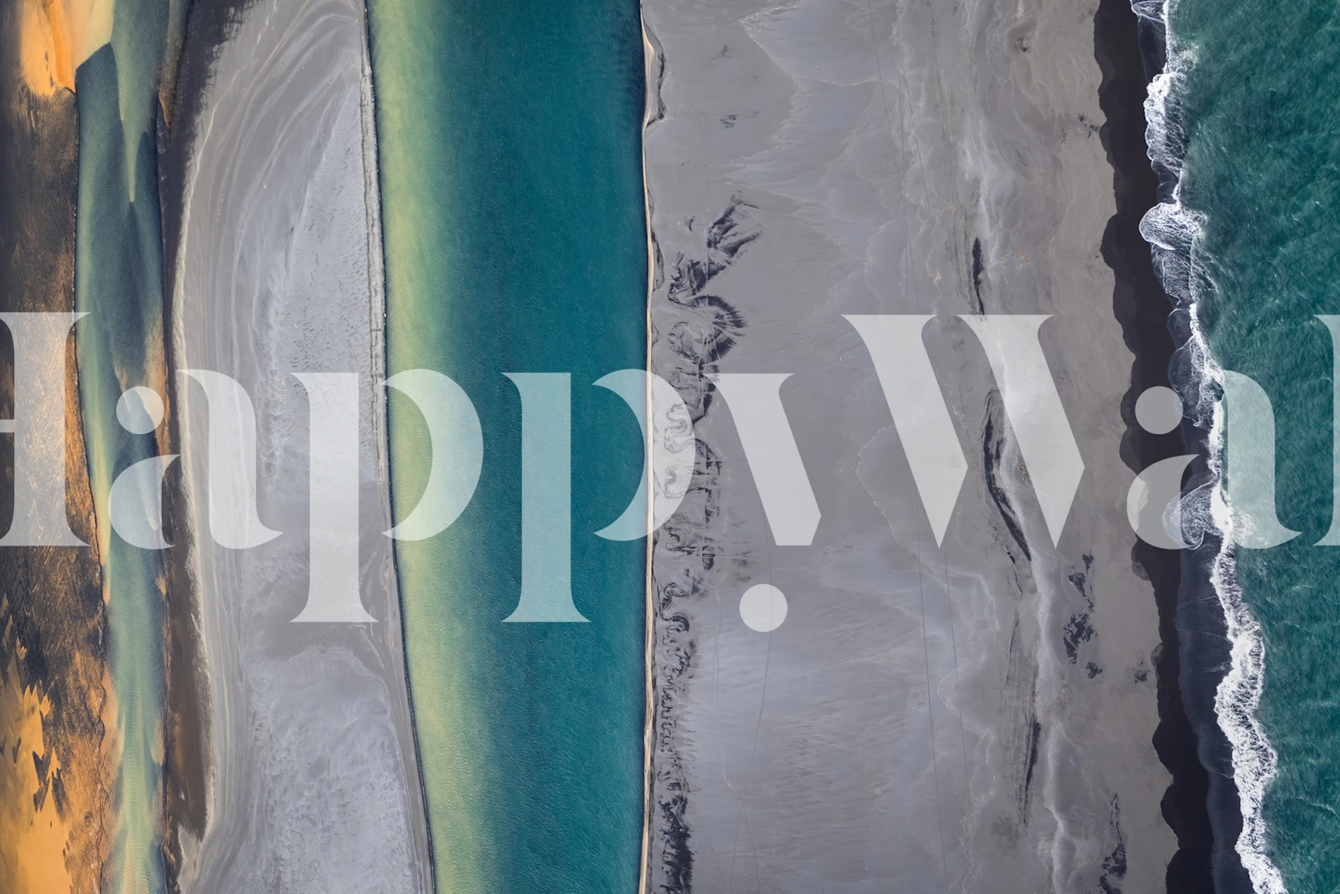 Icelandic coastline wallpaper in a room