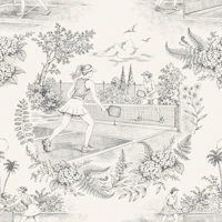 Pickleball Toile - Balmy Neutrals tapete