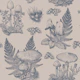 Mushroom - Autumnal Toile de jouy - Blue