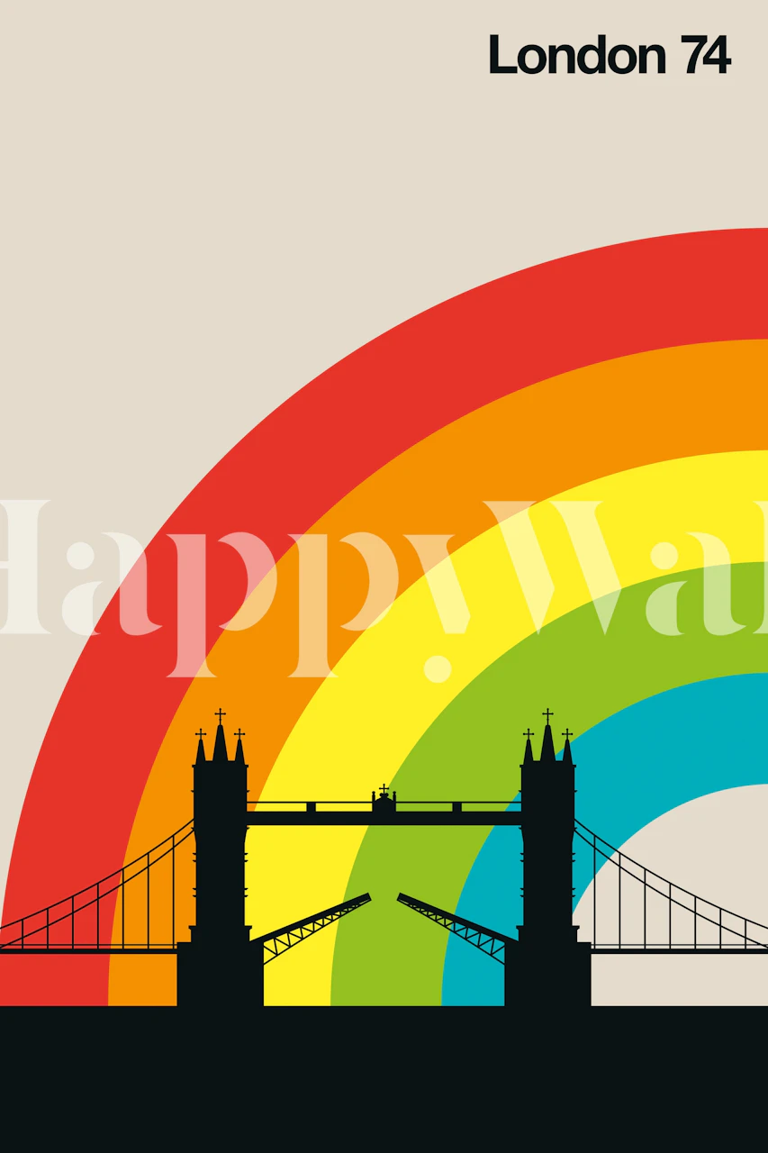 London 74 wallpaper in a modern room