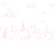 Sailboats Sketch Sea Pink Toile Coast