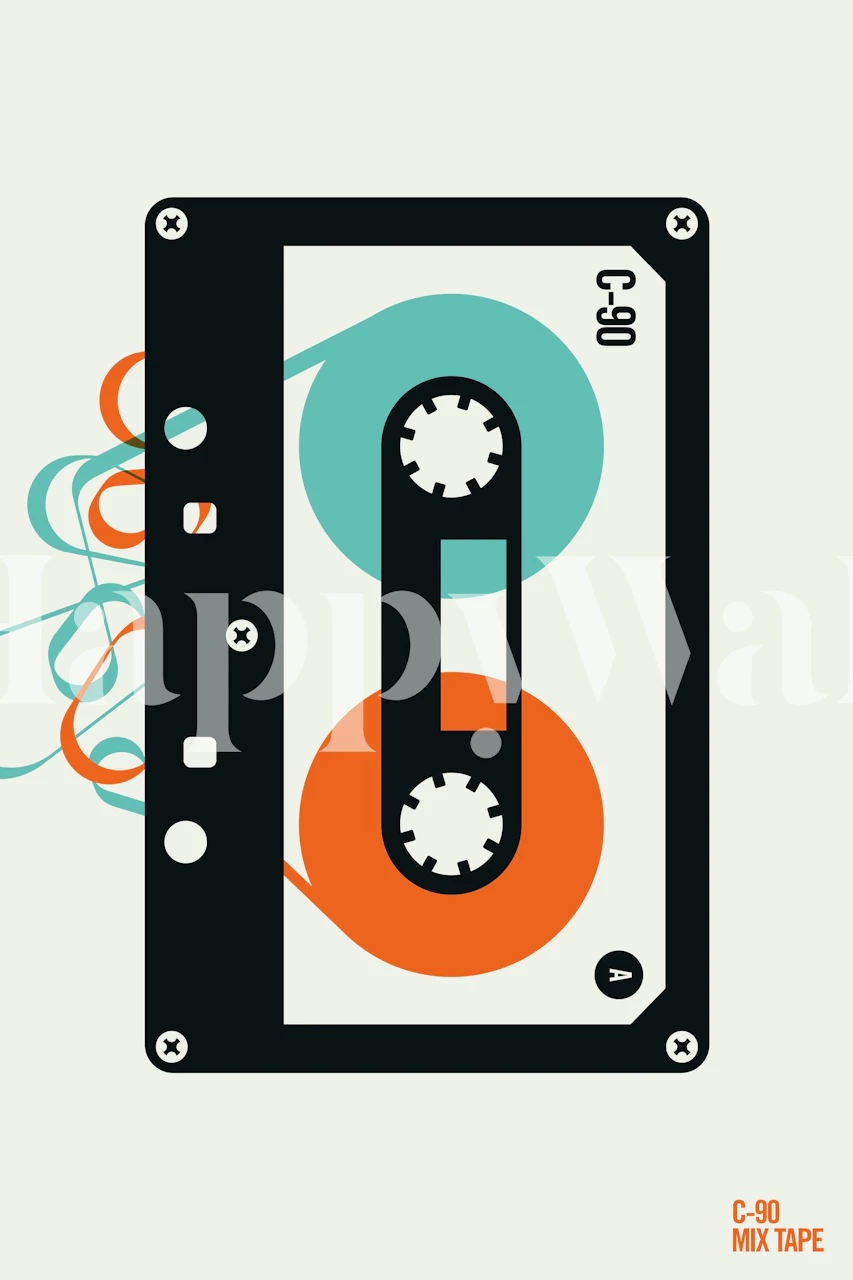 Mixtape wallpaper design in a room