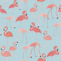 Pink Flamingo Aqua Paradise Large Scale tapet