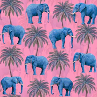 Pink Blue Elephants wallpaper