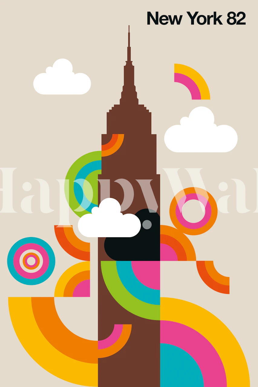 New York 82 wallpaper design in a room