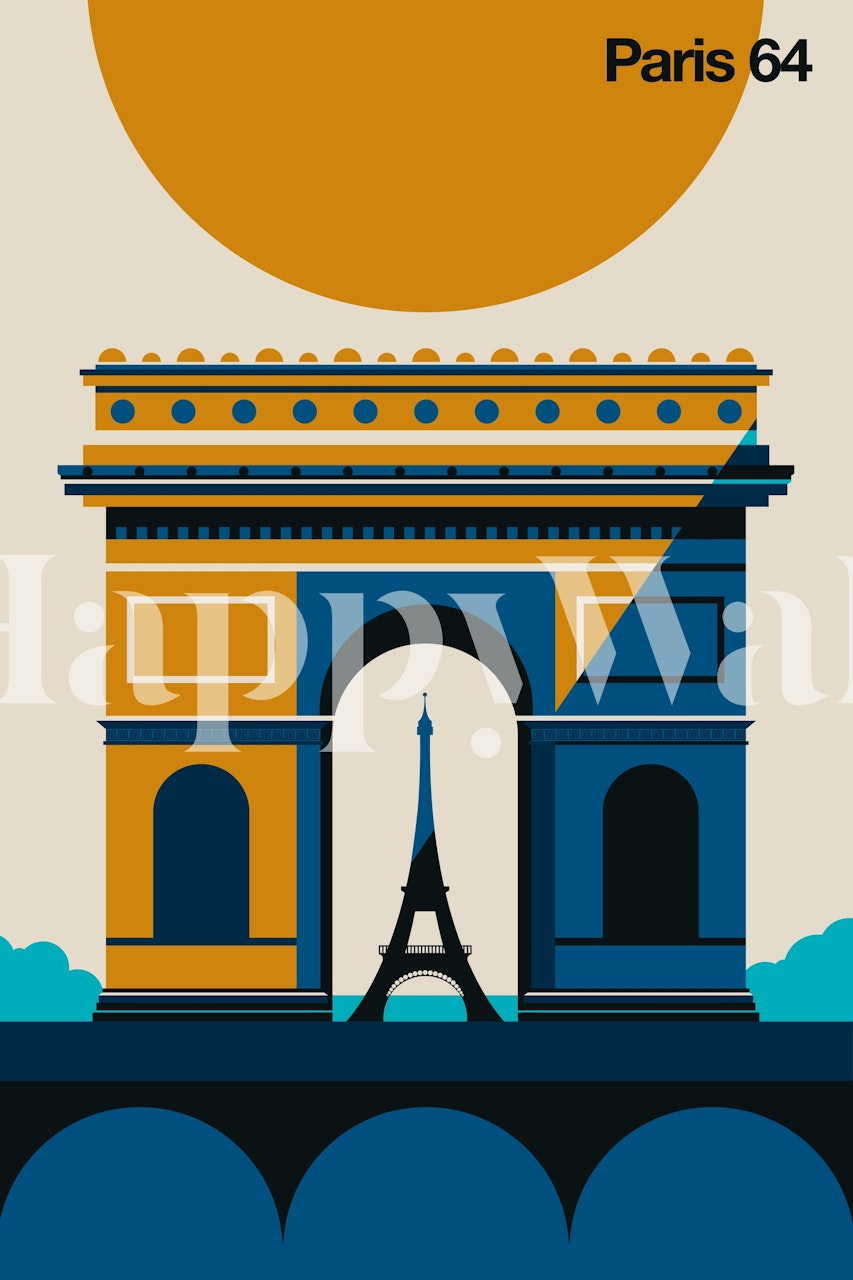 Paris 64 wallpaper in a stylish room