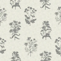 Ivory Background Gray Wildflower Silhouettes tapete
