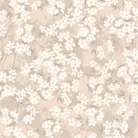 Sand beige small blossom wildflower floral wallpaper