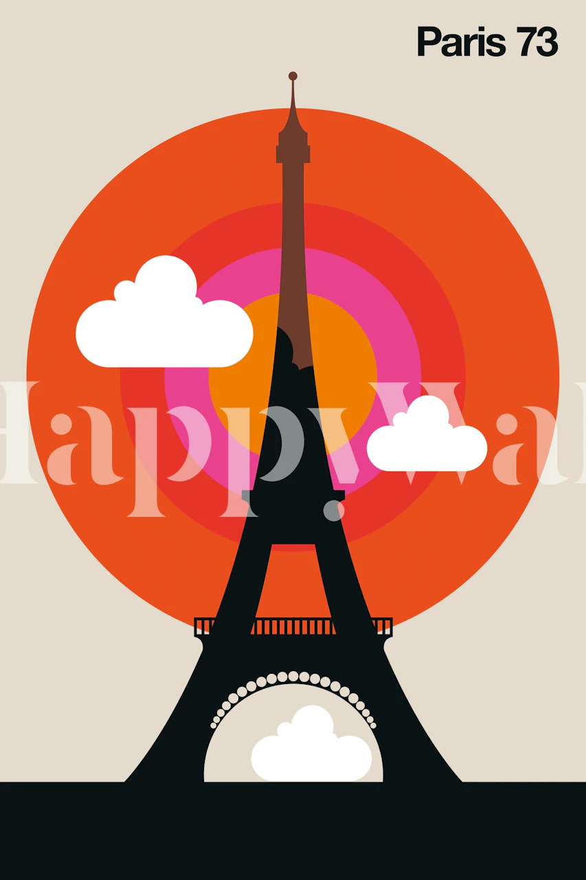 Paris 73 wallpaper featuring Eiffel Tower design