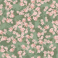 Wildflower cottage garden floral in sage wallpaper