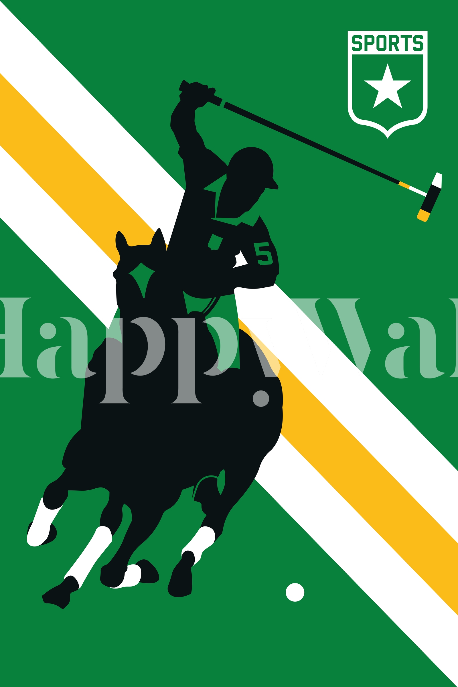 Horse Polo Wallpaper - Buy Online | Happywall