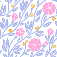 Wildflower Vines pink large wallpaper