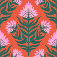 Floral Totems orange small tapet