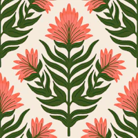 Floral Totems cream small tapet