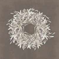 Olive Branch Wreath - Taupe tapeta