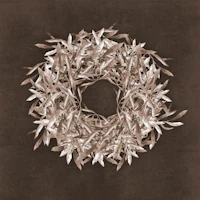 Olive Branch Wreath - Moody Brown tapeta