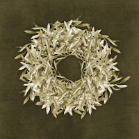 Olive Branch Wreath - Moss Green tapeta