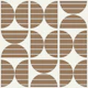 Retro Striped Semicircles in Warm Taupe Cream