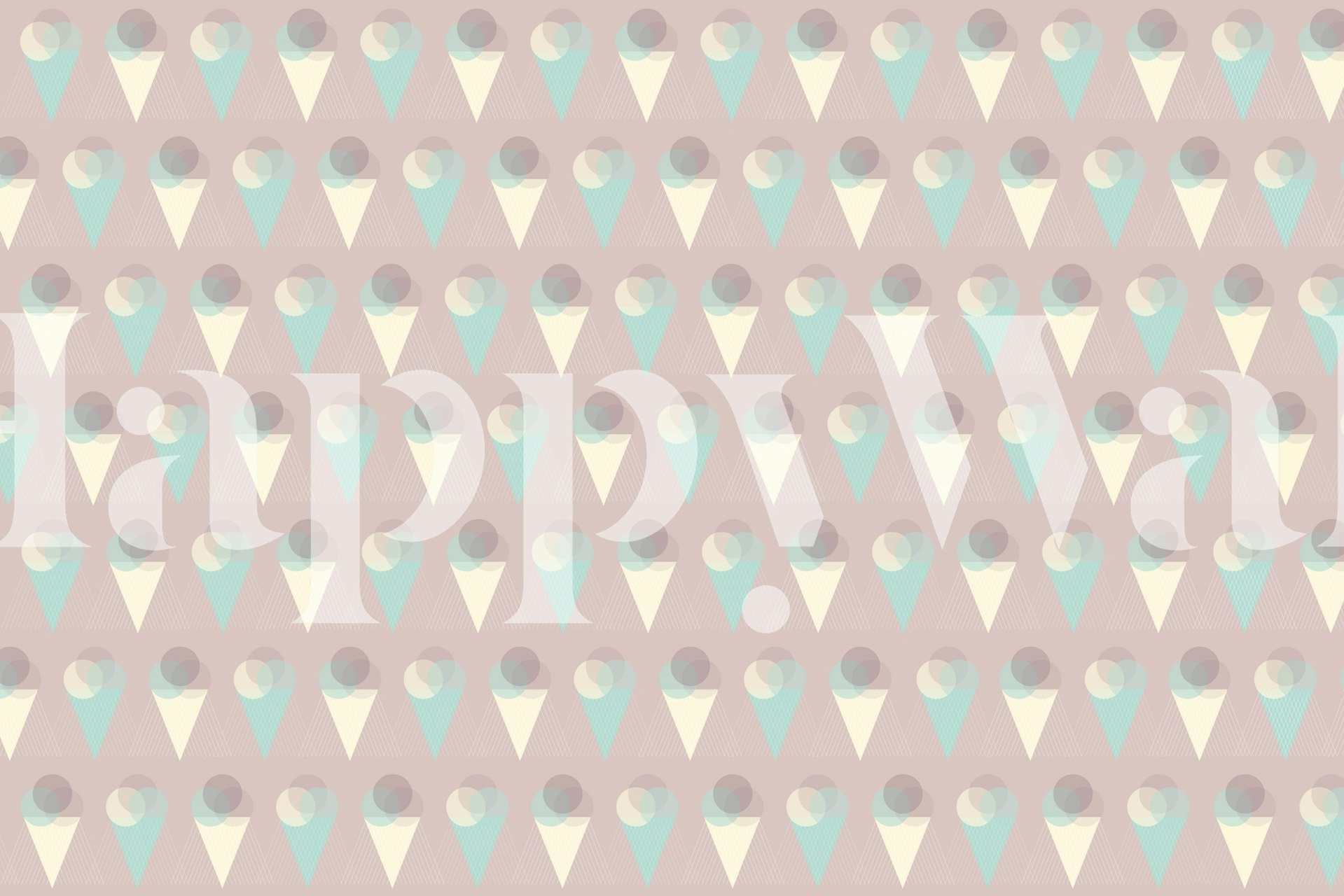 Ice cream cone wallpaper in a room setting