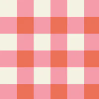 Gingham pink and peach wallpaper