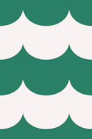 Scallop Waves Emerald Green behang