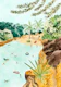 Aqua Blue Tropical Lagoon Scene