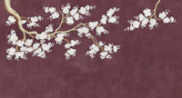 Dark Burgundy Cherry Blossom Branches wallpaper