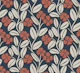 Navy Blue Leaves With Terracotta Flowers