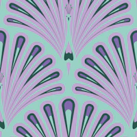 Mint green and lilac art deco peacocks tapety