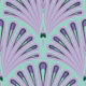 Mint green and lilac art deco peacocks
