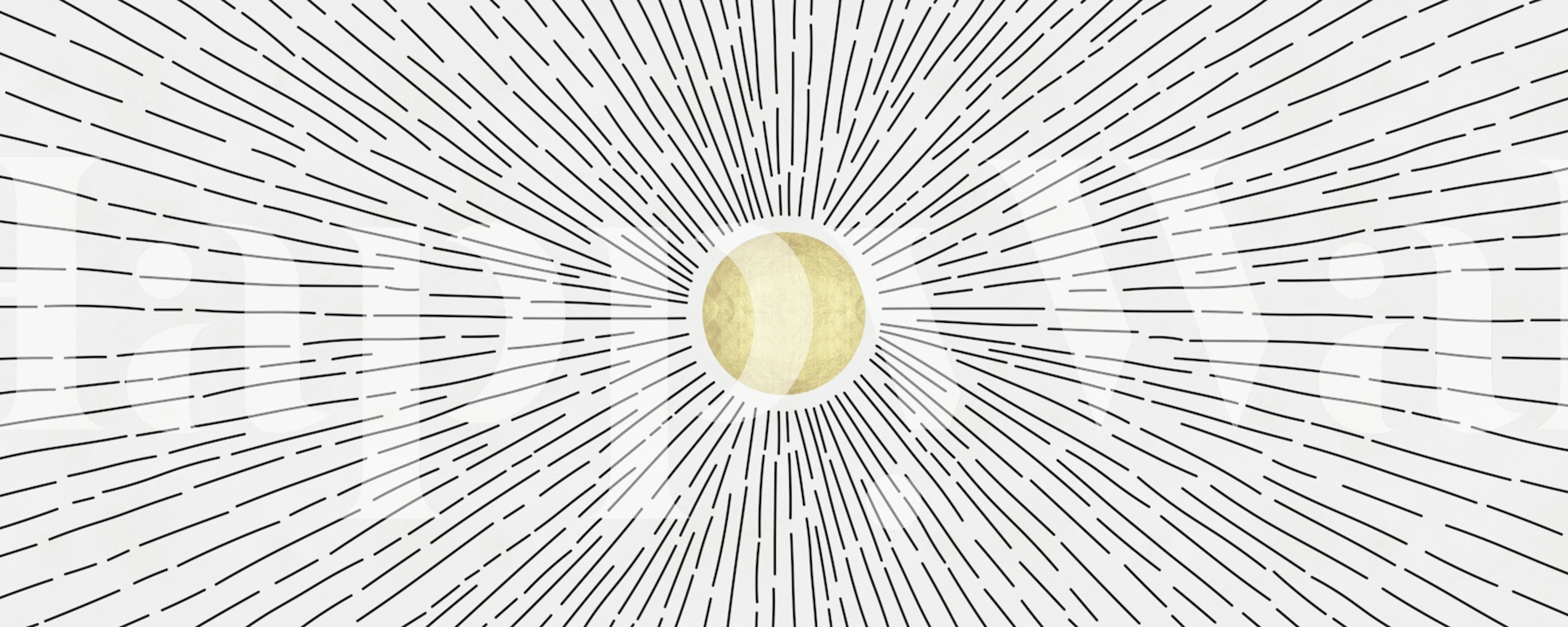 Ivory sunburst wallpaper in a neutral room