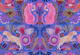 Vintage Leopards Lush florals in bright blue
