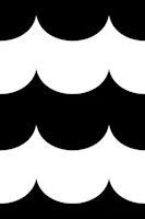 Scallop Waves Black and White behang