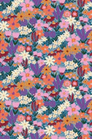 Wild Flower Meadow on Cerulean Blue wallpaper
