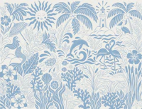 Coastal Whimsy - blue wallpaper