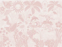 Coastal Whimsy - Pink wallpaper
