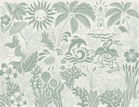 Coastal Whimsy - Sea Sage Green wallpaper
