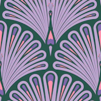 Lavender Art Deco Peacock Fans tapety