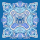 Cobalt Blue Folk Cat Medallion
