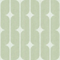 Retro Textured Geometric - Mid Green tapet